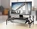 Mesh Monitor Stand Riser & Computer Desk Organizer Black Shelf - with Pull Out Drawer & Side Compartment - for Laptop, iMac, Screens, Keyboard & Printer Holder - Metal (Riser 1 Pack)
