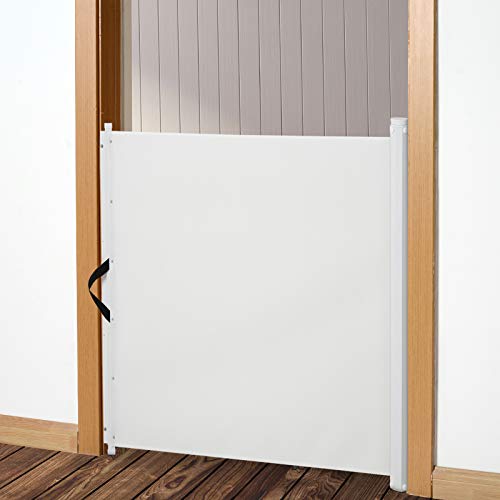 PawHut Retractable Mesh Pet Safety Barrier Gate, Flexible and