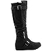 DailyShoes Women's Mid Calf Slouch Hidden Wedge Comfortable Slip On Round Toe Flat Heel Knee High Boots