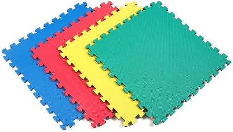 NorskReversible Kids Puzzle Play Mats 1/2" Thick EVA Interlocking Foam Tiles (Multicolor/Black 16 Tiles - 64 sq. Ft. 1/2" Thick)