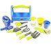 Liberty Imports Little Gardener Tool Box Set with Garden Tools for Kids Gardening - 14 Piece Pretend Play Children Outdoor Toys Kit