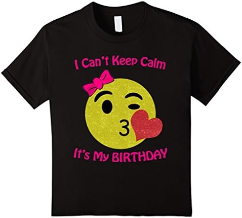 Kids Emoji Birthday Girl Pink Shirt 12 Black