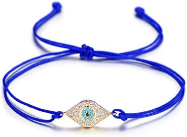 Evil Eye Adjustable Bracelet Kabbalah String Bracelet (blue)