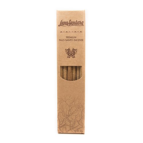Luna Sundara Premium Palo Santo Hand Rolled Incense Sticks from 100% Wild Peruvian Palo Santo, for Meditation, Relaxation, and Spiritual Cleansing