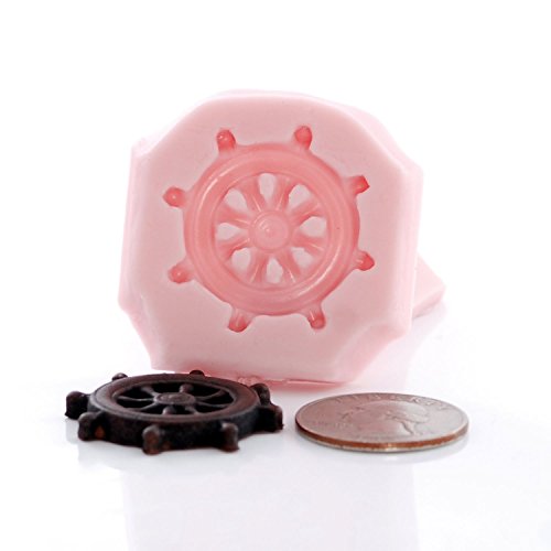 Small Captians Ship Wheel Silicone Mold Food Safe Fondant, Resin, Polymer Clay, Jewelry, Craft Mold