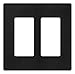 Lutron Claro 2 Gang Decorator/Rocker Wallplate, Satin, Midnight (1-Pack) | SC-2-MN