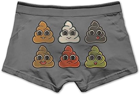 Louisa Men's Baby Poop Boxer Briefs Underwear Modern Cotton Trunk XL Ash
