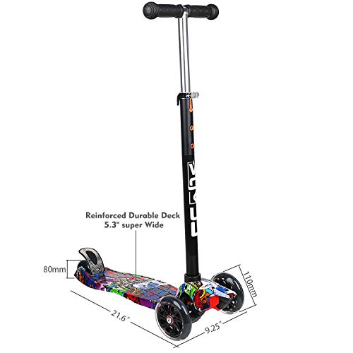 VOKUL 3 Wheel Mini Kick Scooter with LED Flashing Wheels for Age 3+ - Thumbnail 3