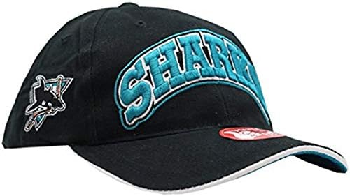 San Jose Sharks Youth Script Black Buckle Back Cap