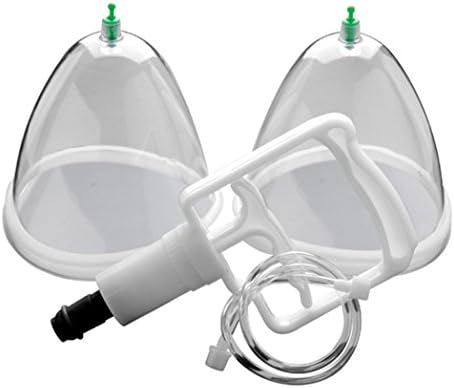 Yeefant 2 Pcs Breast Cups System Breast Enlargement Massager Breastfeeding and 1 Pcs Suction Pump,Not Include Bottle,10 to 15 Minutes on Each Breast Twice a Day, 8 x 6.1 x 5.5 Inches