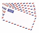 Airmail Printed Enevlopes DL Size 70gsm Strong Lightweight Posting International (pack of 50)