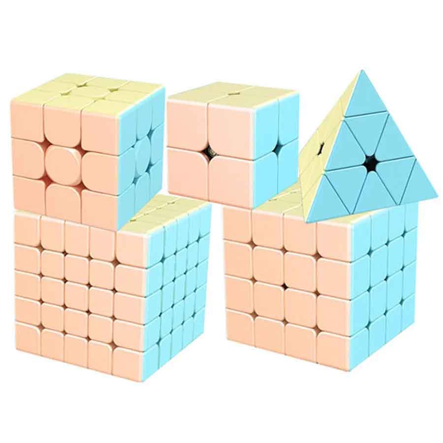 lingsi_siling 3x3x3 Speed Cube Macaron Stickerless, 2x2 Pyramid Megaminx 5x5x5 Professional 4x4x4 Magic Cube, Adult Education Toys For Children Gift (4x4x4)