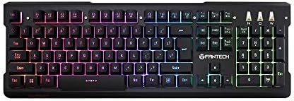 HAHAP LED Backlit Wired Mechanical Gaming Keyboard,FANTECH K612 Professional Wired 9 Colors Backlight Game Waterproof Keyboard