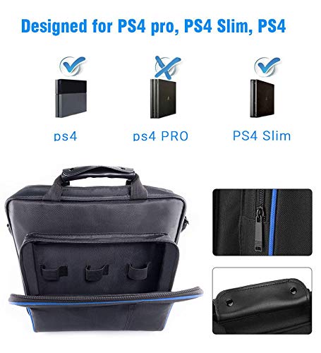 PS4 Travel Case, Multifuncional Waterproof PS4 Carrying Case Portable PS4 Bag for Sony PS4, PS4 Slim Systems and Accessories