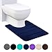 Buganda Memory Foam U-Shaped Contour Toilet Rugs, Non Slip Absorbent, Thick Soft Washable Bathroom Mat, Floor Carpet Bath Rugs Mat for Toilet Base (24