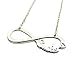 NYFASHION101 Silver-Tone Lovatic Infinity Sign Fan Pendant 3mm Link Chain Necklace, 18