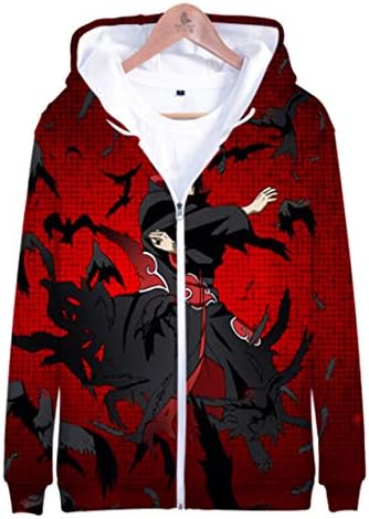 Hoodies Naruto Anime Theme Uchiha Long Sleeve Couple Sports Lightweight Sweatshirt Large Size Zipper Hoodie