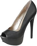 Breckelles Women's Jenifer-11 Peep Toe Nubuck Heels Pumps