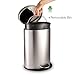 BINO Stainless Steel 3 Gallon / 12 Liter Oval Step Trash Can, Brushed Nickel