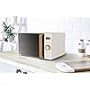 Swan SM22036WHTN, Nordic Digital Microwave, Wood Effect Handle, Soft Touch Housing and Matt Finish, 800W, Cotton White