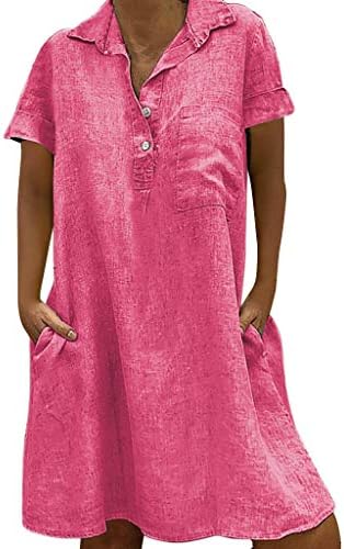 LUCA Women's Summer Solid Short Sleeve Feminino Vestido T-Shirt Cotton Casual Loose Plus Size Ladies Dress