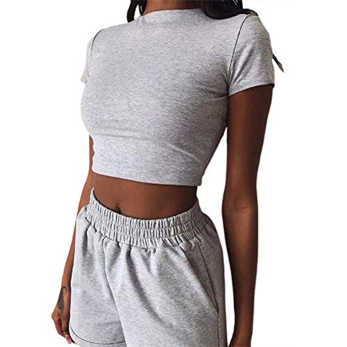 Loalirando Completo Sportivo Donna Leopardata Tuta da Ginnastica 2 Pezzi  Canotta Sportiva Corta Pantaloni a Vita Alta Sportwear per Yoga Corso  Palestra Fitness Leopardato lencicol Completi sportivi Abbigliamento