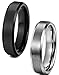 Tungary Jewelry Tungsten Carbide Rings for Men Women Wedding Engagement Band Promise Brushed 6mm Size 6-14 2 Pcs a Set 2-6.5