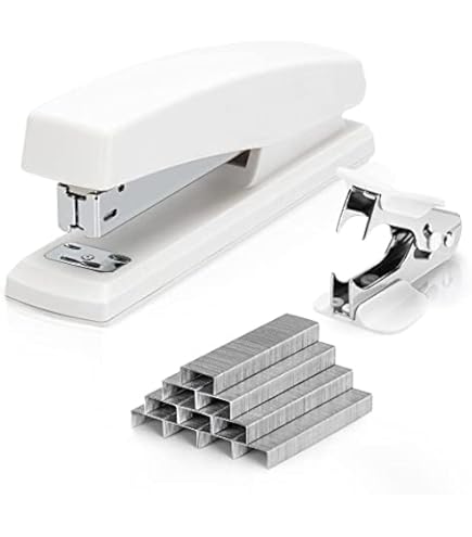 White Office Supplies, Shellvcase White Desk Accessories, Stapler And Tape Dispenser Set For Women With Stapler, Tape Dispenser, Staple Remover