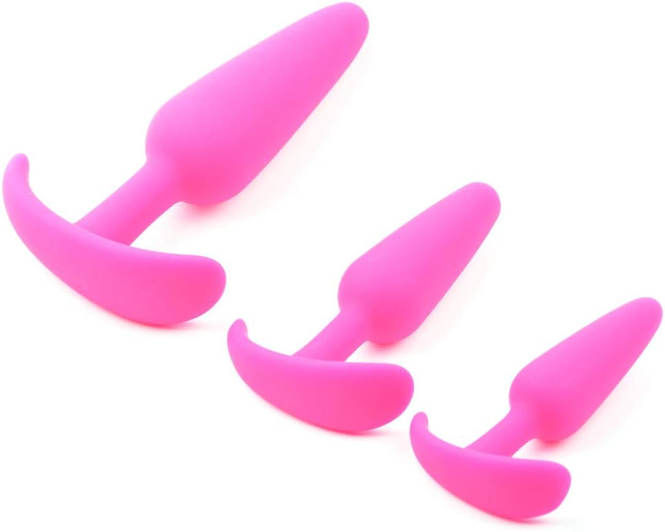 BeHorny Premium Grade Silicone Triple Butt Plug Set, Pink - Image 4