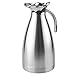 Thermal Carafe Stainless Steel Double Wall Vacuum Insulated 68 Oz Large Capacity Tea/Water Pitcher with Press Button Silver-JUNING