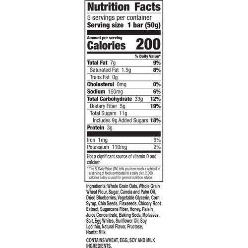 NATURE VALLEY SOFT BAKED BREAKFAST BARS, BLUEBERRY OAT, MORNING SNACKS, 5 BARS, 8.85 OZ