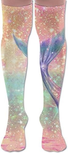 Glitter Pink Mermaid Casual Unisex Sock Over Knee High Socks Long Athletic Sport Tube Socks