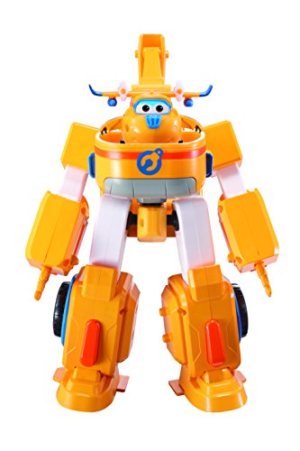 Super Wings 7" Donnie's Dozer Playset with 2" Transform-a-Bot Donnie Mini Figure, Transforming Airplane Toy Vehicle, Plane to Robot, Birthday Gift For Preschool Kids 3 4 5 year old Boys And Girls