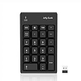Number Pad, N016 Jelly Comb 22 Keys Wireless USB Multi-Function Numeric Keypad Keyboard with 2.4G Mini USB Receiver for Laptop Desktop PC Notebook - Black