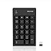 Number Pad, N016 Jelly Comb 22 Keys Wireless USB Multi-Function Numeric Keypad Keyboard with 2.4G Mini USB Receiver for Laptop Desktop PC Notebook - Black