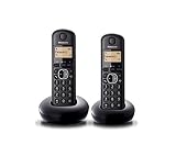 Panasonic KX-TGB212SPB - Teléfono inalámbrico digital (DECT Dúo, identificación de llamada entrante), negro
