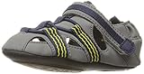 Robeez Boys' Beach Break Sandal, Grey, 12-18 Months M US Infant