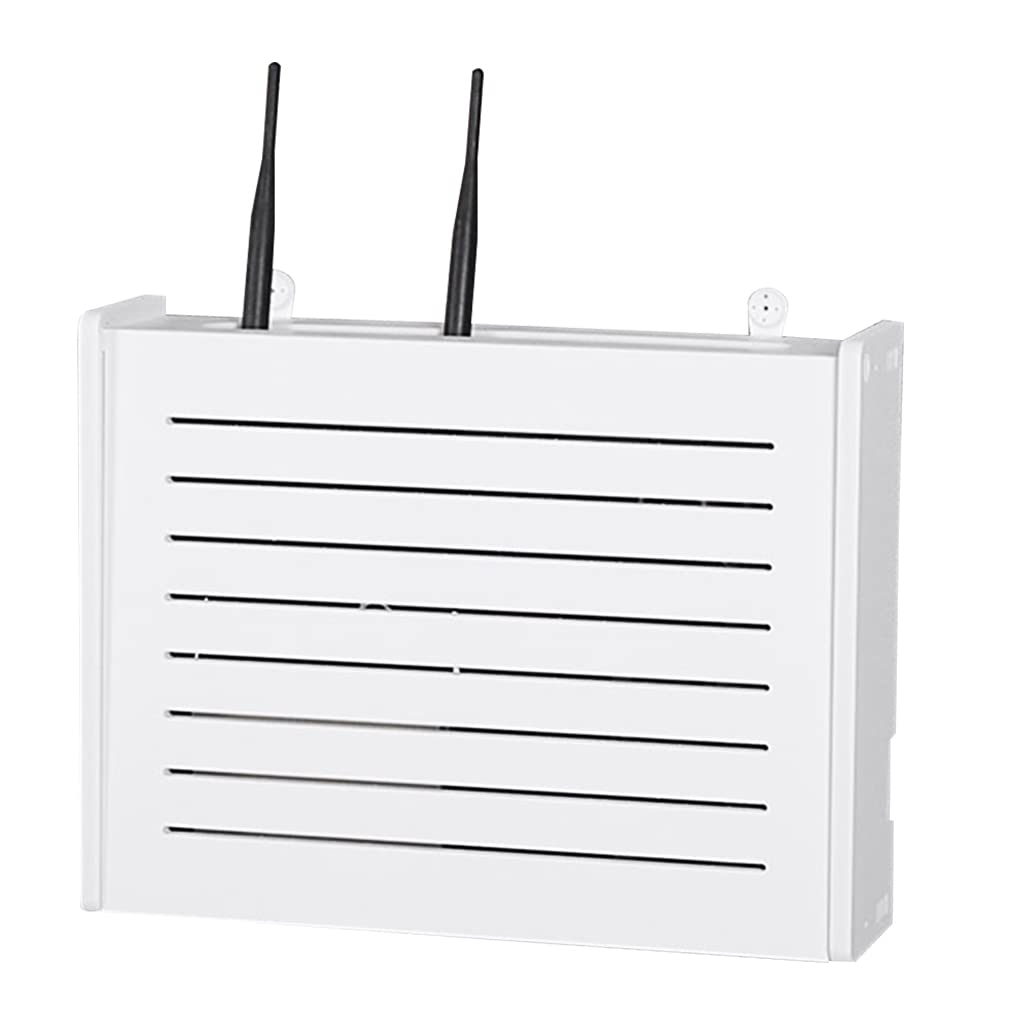 NOYHHAV Storage Boxes Wireless Router Storage Punchless Rack WiFi Rack Wall Decorative Creative White Decorative Floating Racks