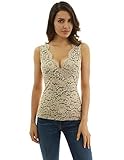 PattyBoutik Women's Scallop V Neck Floral Lace Blouse