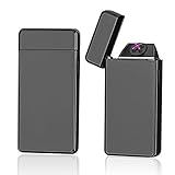Electronic Dual Arc Cigar Lighter,Oiikury Windproof Rechargeable Flameless Butane Free Plasma Lighter(Black ice)