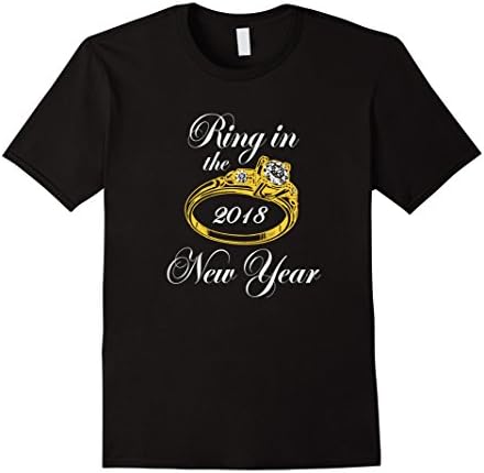 Mens Ring In The New Year 2018 Engagement Ring T-Shirt w 2XL Black