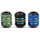 Glow Getter Lanyard Bead Set - 3 Premium EDC Beads for Paracord and Knife Lanyards - Carbon Fiber - Infused Glow-in-The-Dark. Made in USA by Dynamic Arts and Crafts