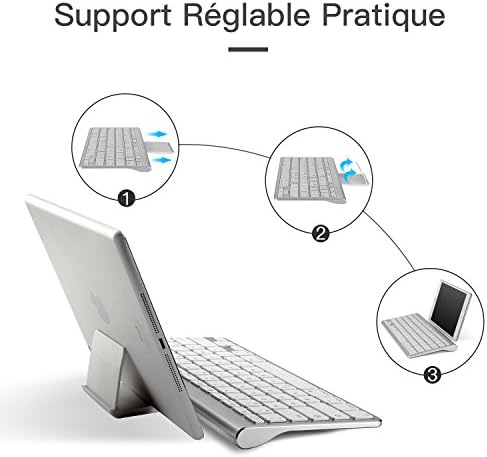 OMOTON Clavier Bluetooth pour iPad 2020, Clavier AZERTY Accentué avec Support Ultra Mince pour Tous les iPad 12.9, 11, 10.2, 9.7 ,iPad Air, iPhone,Clavier Sans Fil Blanc - Bestbluetooth.fr OMOTON Clavier Bluetooth pour iPad 2020, Clavier AZERTY Accentué avec Support Ultra Mince pour Tous les iPad 12.9, 11, 10.2, 9.7 ,iPad Air, iPhone,Clavier Sans Fil Blanc