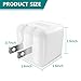 USB Wall Charger, Dual USB Charger, 2Pack 5V/2.1A Quick Charger Portable Travel Charger with Foldable Plug for iPhone X / 8 / 7 / 6s / 6 Plus, iPad Pro / Air 2 / mini 4, Samsung S5 More White