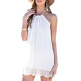 DZT1968(TM)Summer White Loose Sling Lace Chiffon Dress