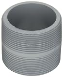 GF Piping Systems CPVC Pipe Fitting, Close Nipple, Schedule 80, Gray, 2" NPT Male, 2" Length
