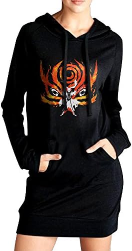 Rolinock Popular Animation Naruto Kurama Women's Long Hooded Sweatshirt With Pocket