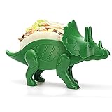 Teapeak Dino Taco Holder - Triceratops Taco stand for Jurassic Taco Tuesday and Dinosaur Parties- Holds 2 Tacos-Perfect Gift for the Kids! (Green)