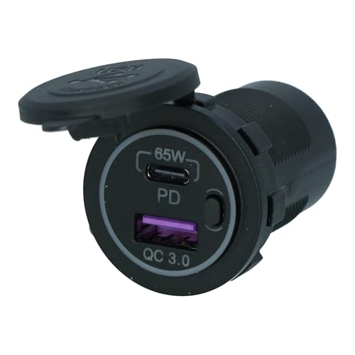 Carpoint Built-in Connector USB-A/USB-C 65W Fast Charger