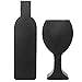 Decorative Black Metal Wall-Mounted Wine Bottle & Glass Design Cork Holders Wall Art